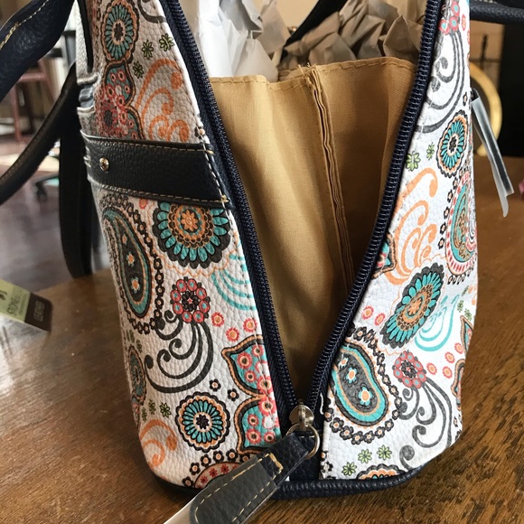 Stone & Co Paisley Printed Leather Large Satchel - Picture 7 of 8